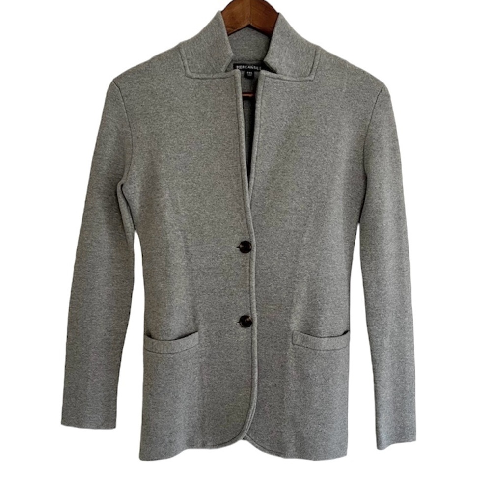 J. Crew Mercantile Sweater Blazer in Light Grey XXS - Picture 3 of 11